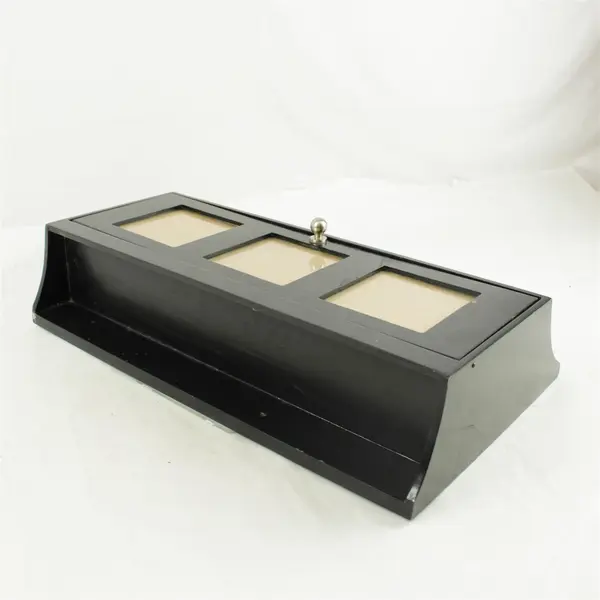 Black Wall Shelf Coat & Key Hanger w/ 3 Picture Frames 17.25"