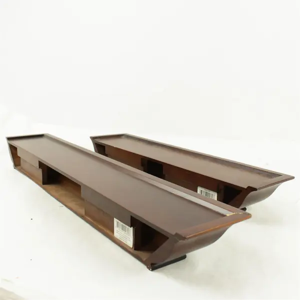 Lot of 2 Wood Crown Molding Floating Shelves Brown Cherry 24in