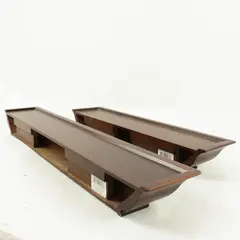 Lot of 2 Wood Crown Molding Floating Shelves Brown Cherry 24in
