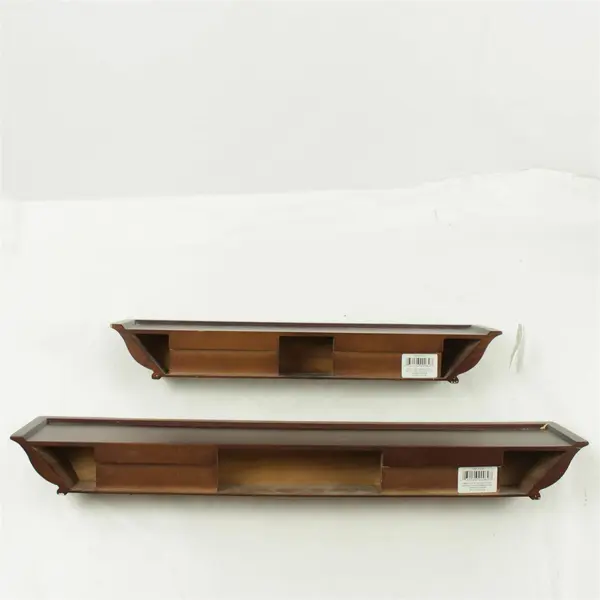 Lot of 2 Wood Crown Molding Floating Shelves Brown Cherry 24in
