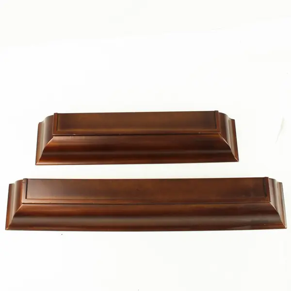 Lot of 2 Wood Crown Molding Floating Shelves Brown Cherry 24in