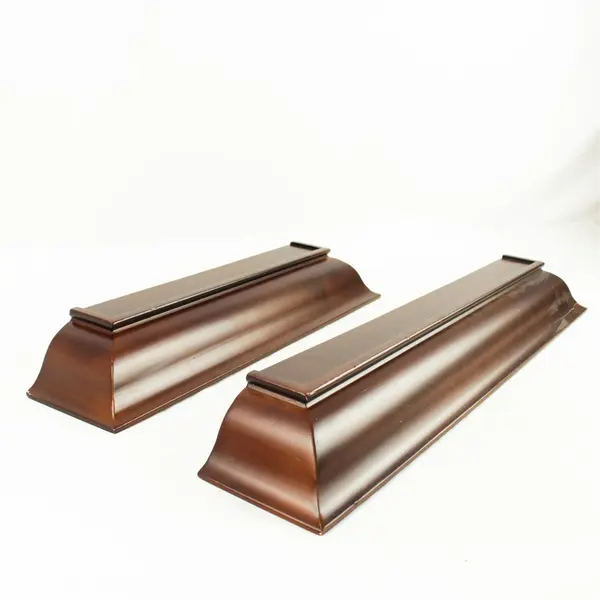 Lot of 2 Wood Crown Molding Floating Shelves Brown Cherry 24in