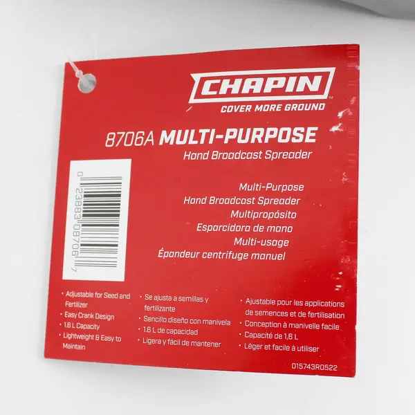 Chapin 8706A 1.6L/.4 Gal Multi-Purpose Hand Crank Spreader For Seeds NWT