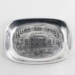 Wilton Armetale Bless This House Small Oval Tray 9.25"