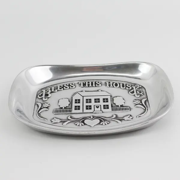 Wilton Armetale Bless This House Small Oval Tray 9.25"