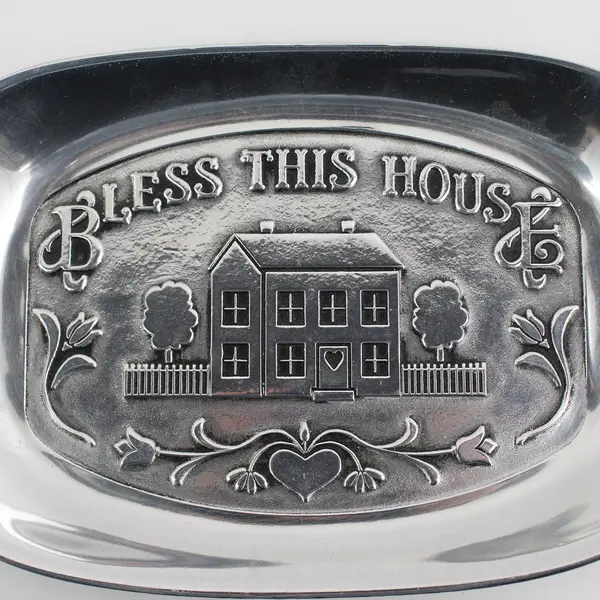 Wilton Armetale Bless This House Small Oval Tray 9.25"