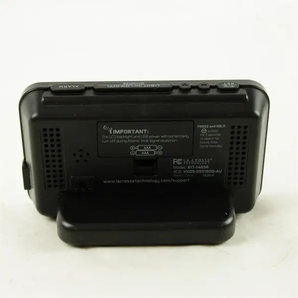 La Crosse Technology 617-1485B Black Alarm Clock