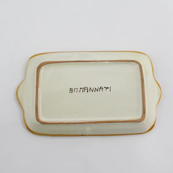 Small Rectangular Trinket Serving Tray Signed By Ammannati Of Italy 7"
