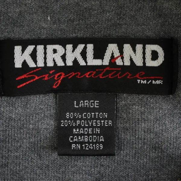 Kirkland Signature Gray Long Sleeve Full Zip Mock Neck Sweatshirt Men's Large