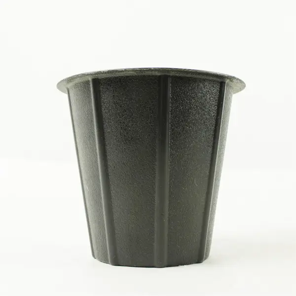 Lot of 4 Black Plastic Planters 6x9.5in Stackable Indoor/Outdoor