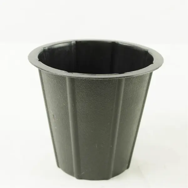 Lot of 4 Black Plastic Planters 6x9.5in Stackable Indoor/Outdoor