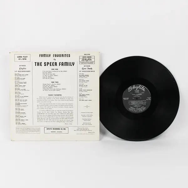 Family Favorites By The Speer Family Vinyl Record