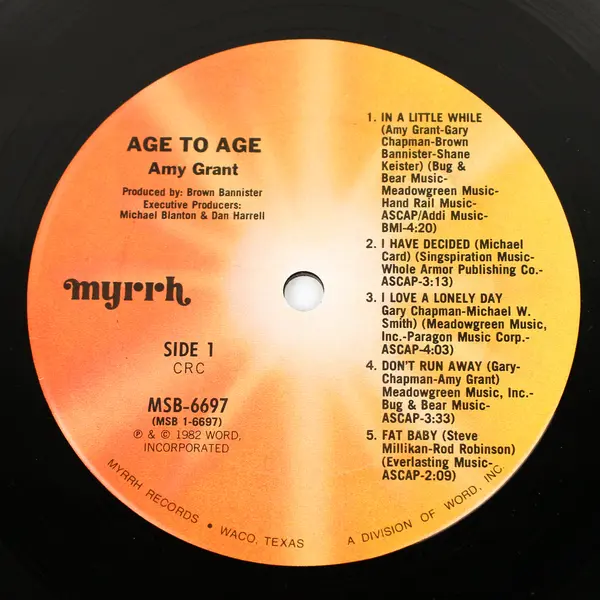  Amy Grant Age To Age Vinyl LP Record  Myrrh MSB6697 12 Inch 