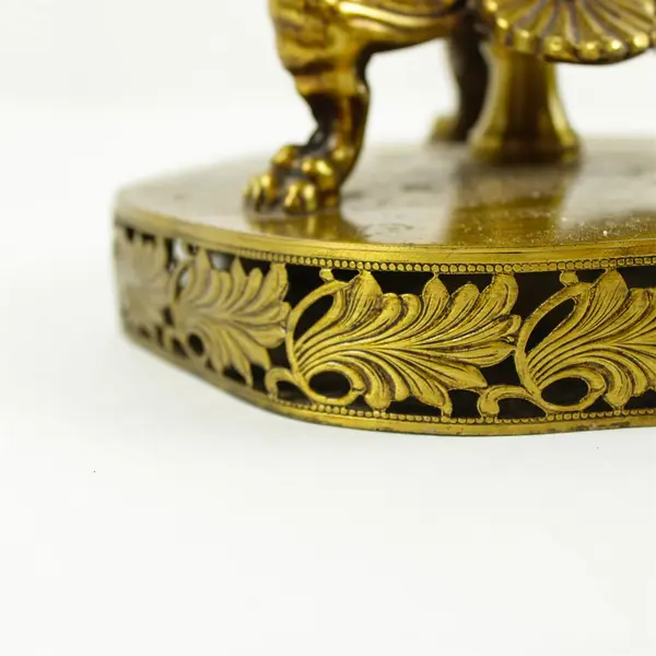 Vintage Mid-Century Ornate Brass Finish Candlestick Table Lamp 