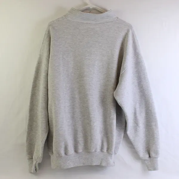 Jerzees Gray Long Sleeve Quarter Zip Mock Hood Sweatshirt Men's XL