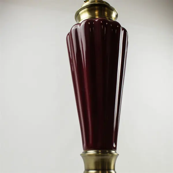 Mid Century Style Burgundy Table Lamp 27" No Lamp Shade