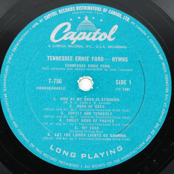  Tennessee Ernie Ford Hymns LP Vinyl 12"