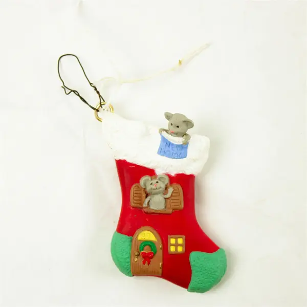 1997 Hallmark Keepsake New Home Mouse Stocking Christmas Ornament