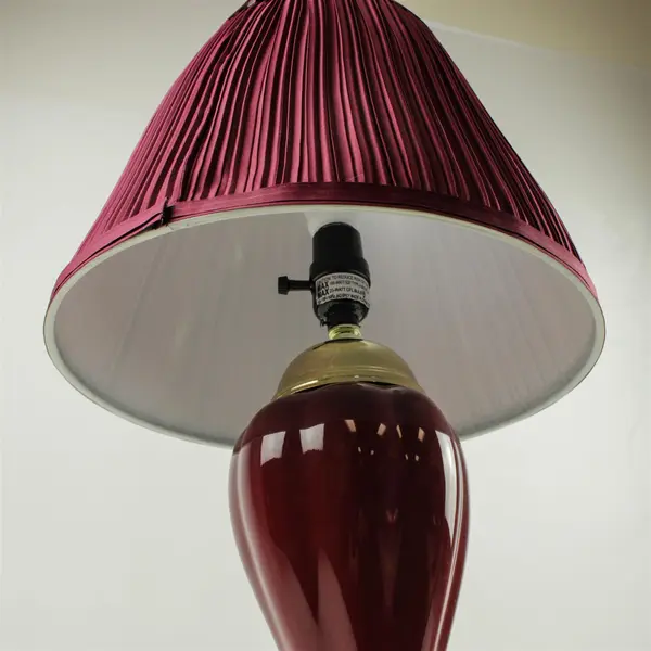 Mid Century Style Burgundy Table Lamp 22" 