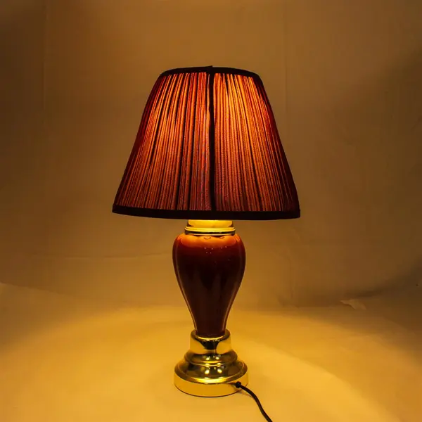 Mid Century Style Burgundy Table Lamp 22" 
