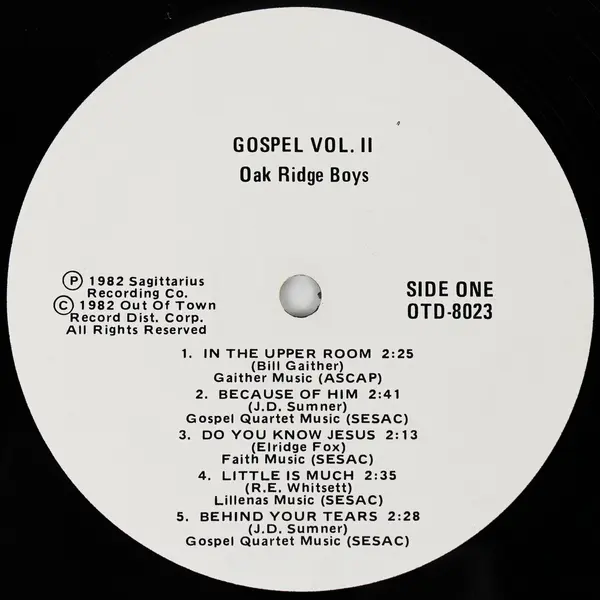 Oak Ridge Boys Gospel Volume 2 Vinyl LP