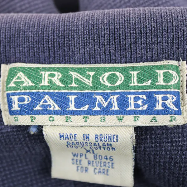 Arnold Palmer Sportswear Solid Blue Color Short Sleeve Polo Shirt Men's Size XL