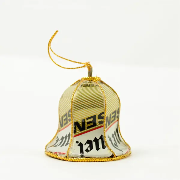Handmade Upcycled Recycled Beer Can Christmas Bell Ornament