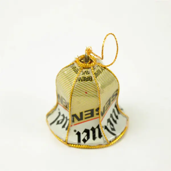 Handmade Upcycled Recycled Beer Can Christmas Bell Ornament