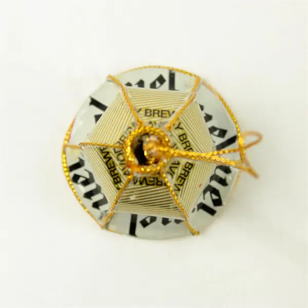 Handmade Upcycled Recycled Beer Can Christmas Bell Ornament