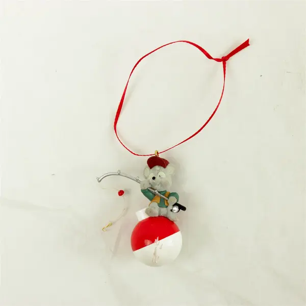 Hallmark Keepsake Ornament Fishin' Mission Mouse on Bobber Fishing Pole 2002