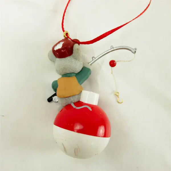 Hallmark Keepsake Ornament Fishin' Mission Mouse on Bobber Fishing Pole 2002