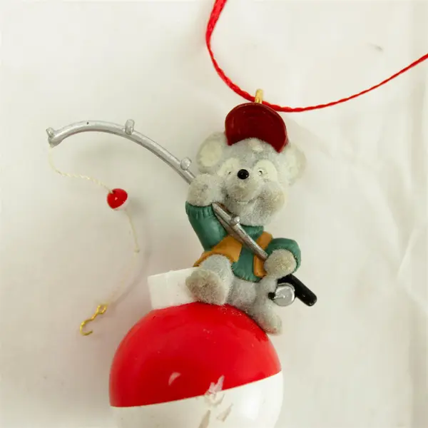 Hallmark Keepsake Ornament Fishin' Mission Mouse on Bobber Fishing Pole 2002