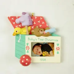1998 Hallmark Keepsake Baby's First Christmas Photo Holder Ornament