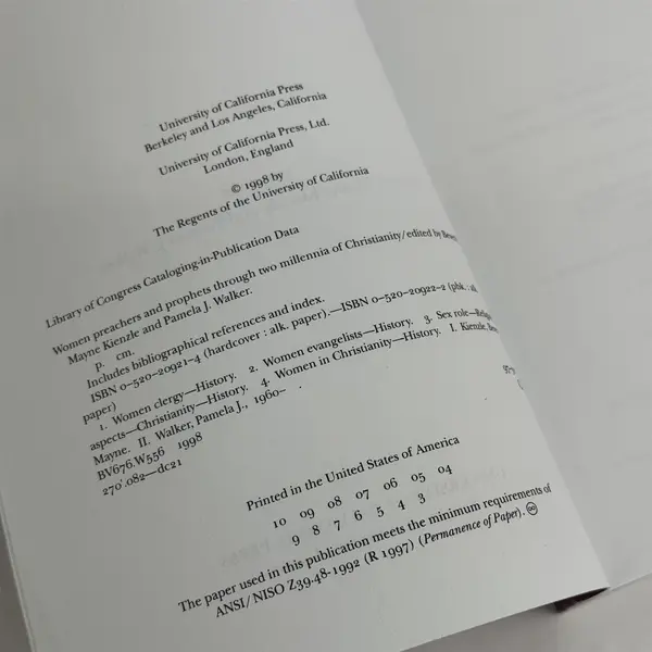 Women Preachers and Prophets Through Two Millennia of Christianity Pamela Walker