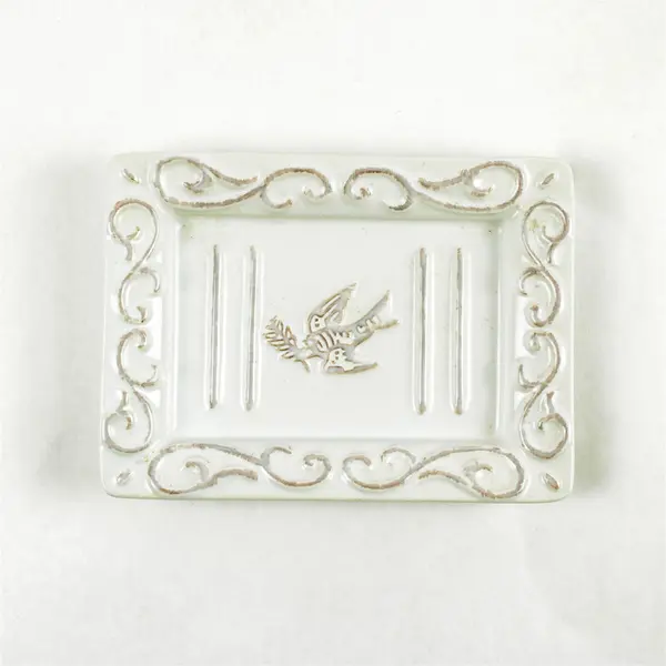 Pre de Provence White-Washed Terracotta Ceramic Soap Dish 6x4.5 Farmhouse