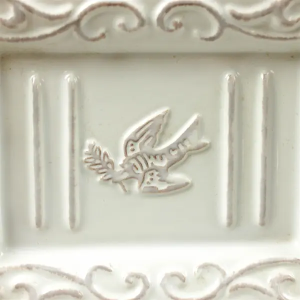Pre de Provence White-Washed Terracotta Ceramic Soap Dish 6x4.5 Farmhouse