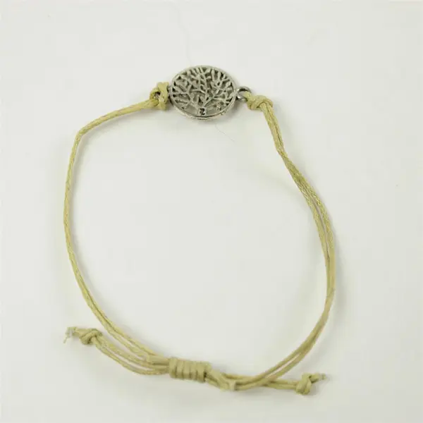 Adjustable Cord Bracelet Tree of Life Alloy Charm