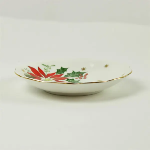 Queen Anne England Noel Bone China Saucer Gold Rim