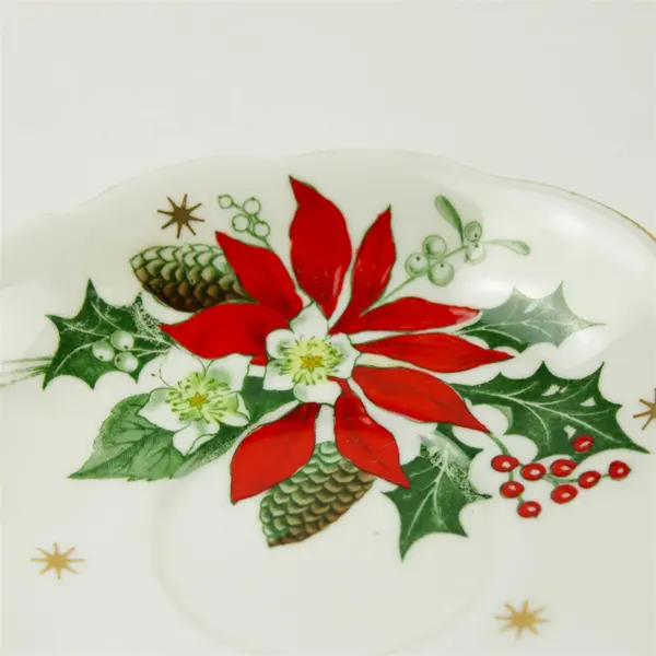 Queen Anne England Noel Bone China Saucer Gold Rim