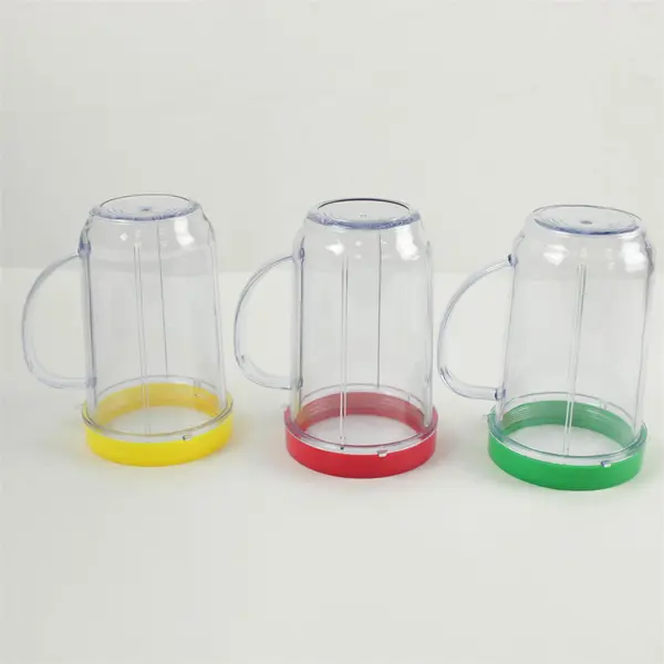 Lot of 3 Magic Bullet Blender Cups/Mugs Yellow Red Green New