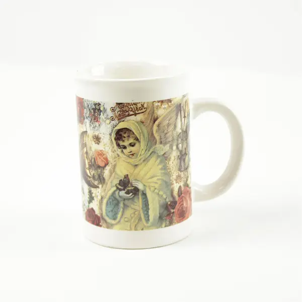 Vintage Enesco Victorian Christmas Coffee Mug 4.25in Holiday Collectible