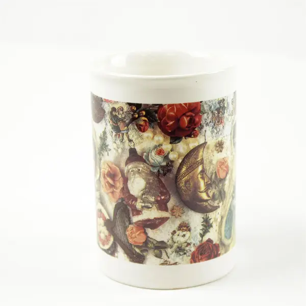 Vintage Enesco Victorian Christmas Coffee Mug 4.25in Holiday Collectible