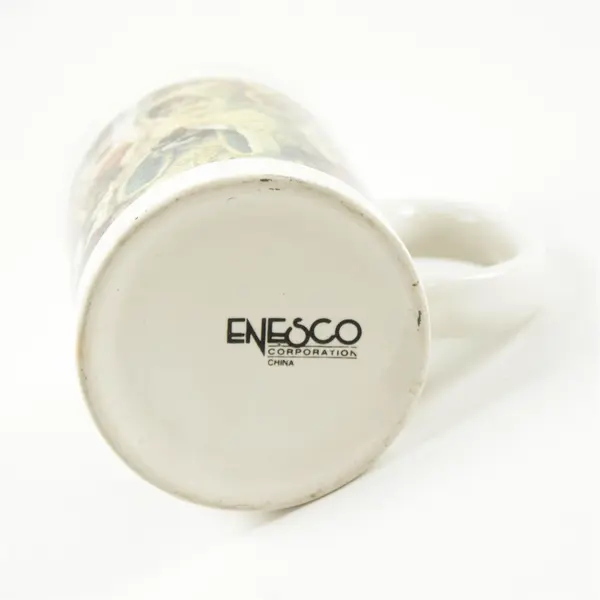 Vintage Enesco Victorian Christmas Coffee Mug 4.25in Holiday Collectible