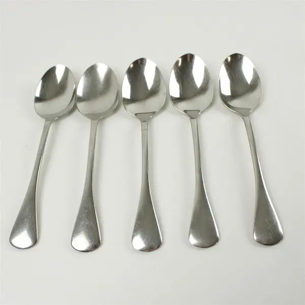 Lot of 5 Oneida Cabana Stainless Oval Soup Spoons 6.75in