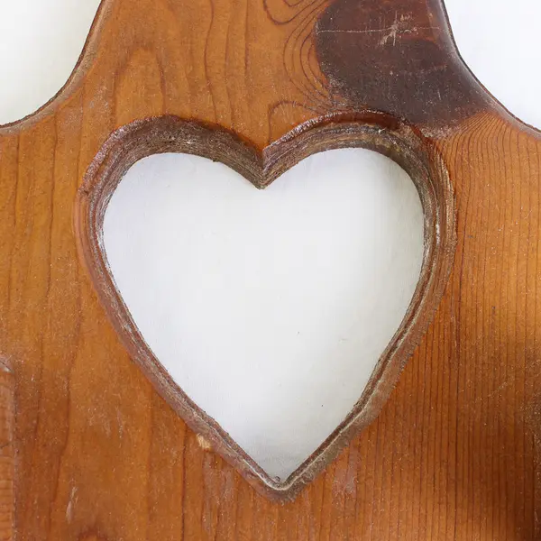 Vintage Wooden Heart Hair Dryer & Curler Holder Bathroom Organizer