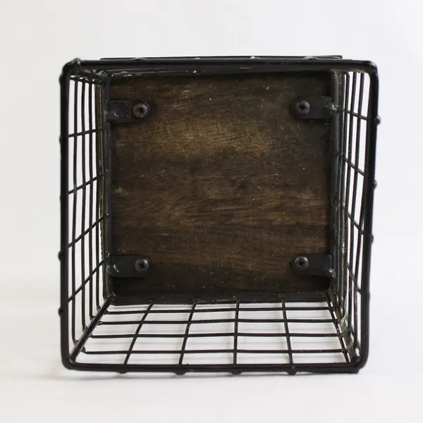 Rae Dunn Square Wire & Wood Utensil Holder Farmhouse Kitchen Organizer