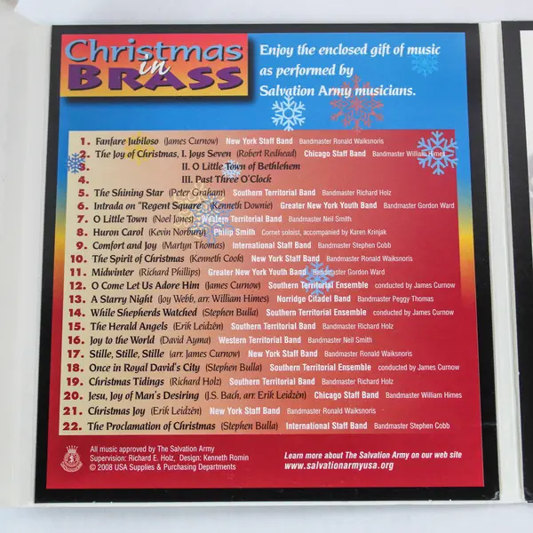 Christmas In Brass Audio Music CD Disc 2008 The Salvation Army