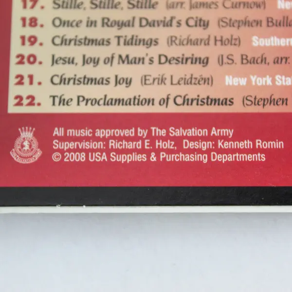 Christmas In Brass Audio Music CD Disc 2008 The Salvation Army