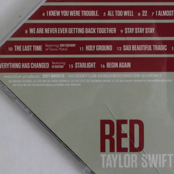 Taylor Swift Red 2012 CD Album Big Machine Records