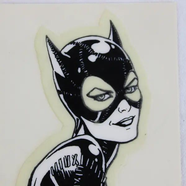 1992 Ralston Purina Batman Returns Glow in the Dark Sticker Batman Catwoman